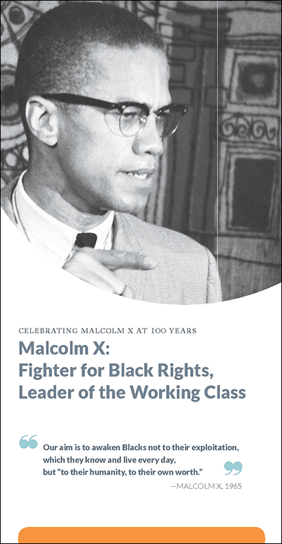 Anniversary of Malcolm X 100th birthday brochure
